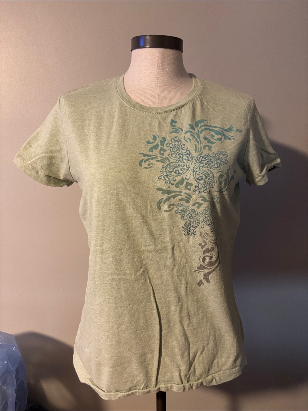 Sonoma Light Green Short Sleeve Tee with Decorative Print